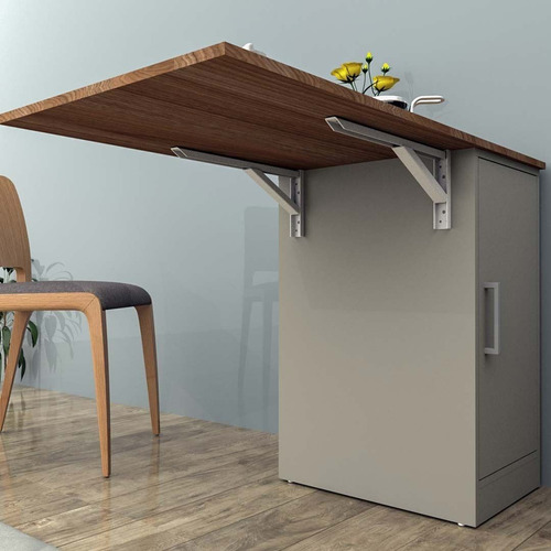 Imagen 2 de 11 de Desayunador Mueble Barra Armario Multiuso Mesa Rebatible