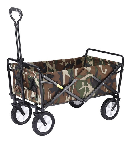 Carrito Plegable De Exteriores Multifuncional Vagon Portatil Color Militar