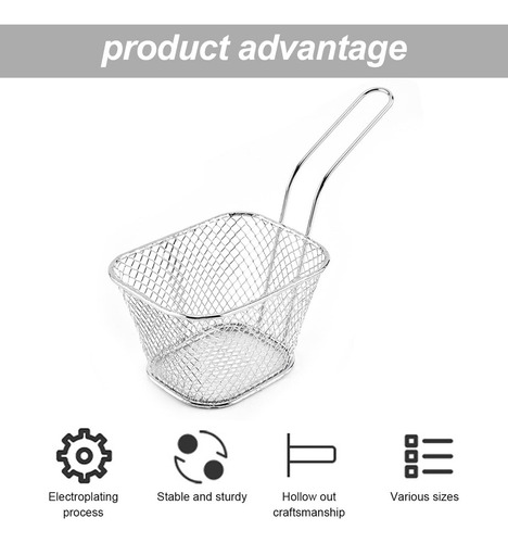 10pcs Mini Cestas De Malla Para Freidora De Acero Inoxidable