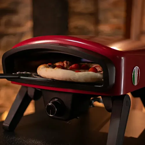 Forno De Pizza Nino Malta Vermelho A Gás Com Pedra Quadrada