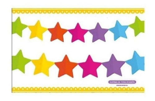 Imagen 2 de 3 de Guirnalda Papel Estrellas Estrella Multicolor Cotillon