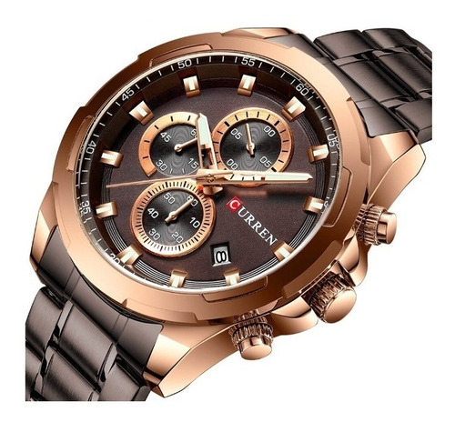 Reloj Curren Modelo 8354 Elegante Para Hombre Color Café.