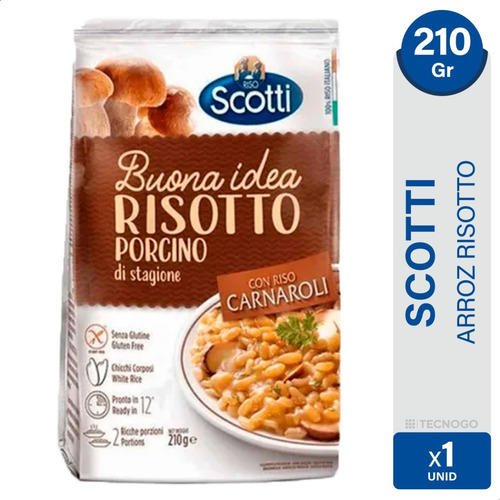 Imagen 1 de 7 de Scotti Risotto Con Hongos Arroz Carnaroli Sin Tacc Italiano