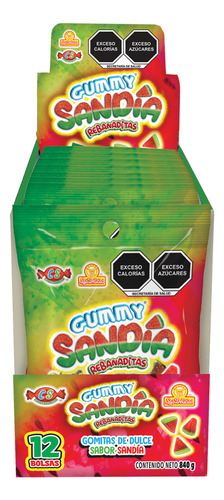 Gummy Sandia Rebanaditas 12 Bolsas Con 840 Gr Las Delicias