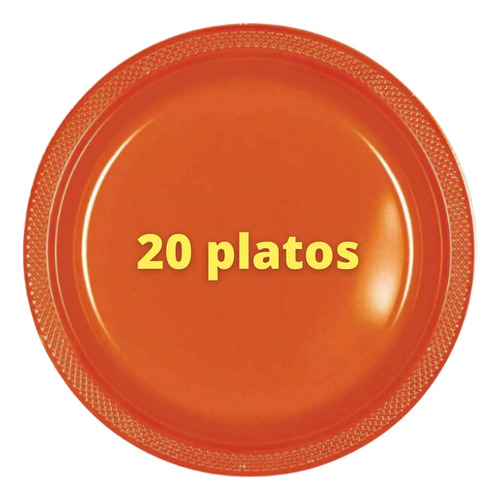 Plato Pastelero Desechable Plástico 18 Cm Naranja Paq. C/20