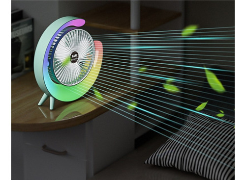 Ventilador Portatil De Escritorio Recargable Rotación De360°