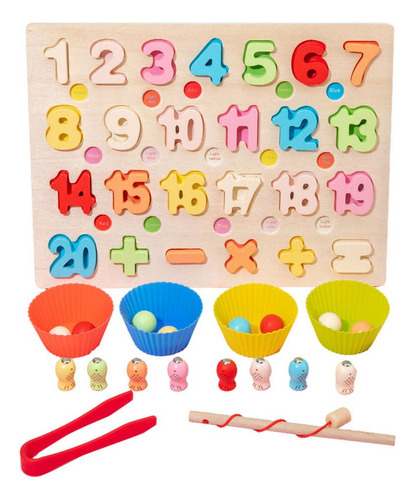 Puzzle Number Block Girls Contar Juguete Número Montessori