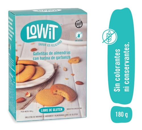 Imagen 1 de 9 de Galletitas Lovvit Hgn Almendras X 180g Sin Tacc