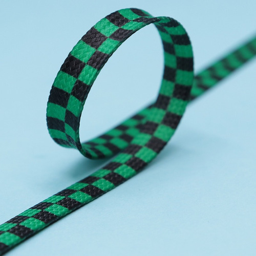 Cordones Planos De Dos Colores Modernos Con Estampado A Cuad