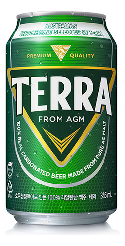 Pack Caixa 6 Latas De Cerveja Coreana Terra Lager 355ml