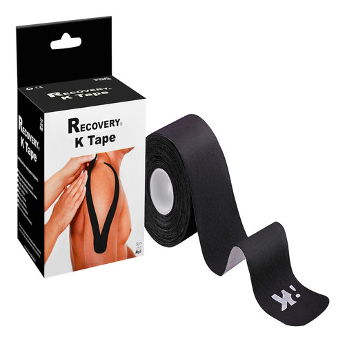 Recovery - K Tape Negro - 5 Cm X 5 Mt Precortada