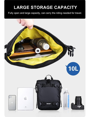 Imagen 2 de 9 de Mochila Maleta Impermeable Moto 10 Litros Modular