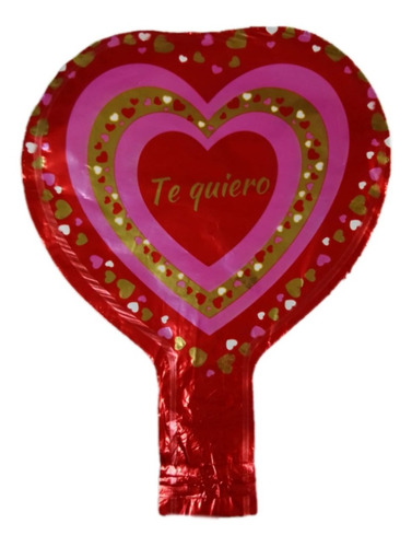 Globos Metalizados Mini Corazón Te Quiero 15cm X 2 Unid