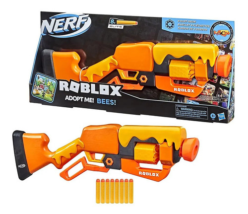 Lanzador Nerf Roblox Adopt Me Bees Con 8 Dardos Para Niños