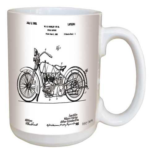 Taza De Café De Patente De Motocicleta Harley Davidson, Taza