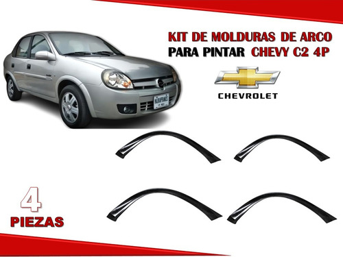 Kit De 4 Molduras De Arco Chevrolet Chevy C2 2004-2008