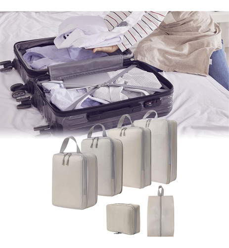 Ff 6 Cubos De Embalaje For Guardar Ropa, Color Beige