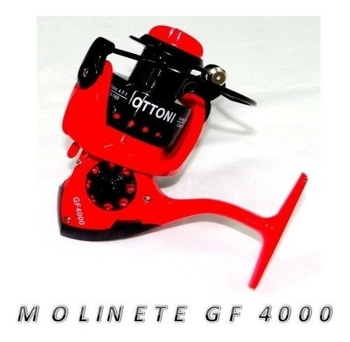 Molinete Gf 4000 4 Rolamento Vermelho Ottoni