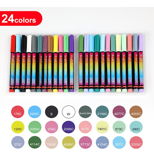 24 Colors Acrylic Paint Marker Pens