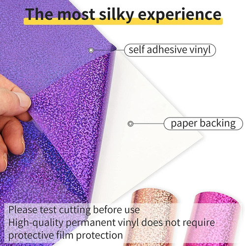 Vinil De Corte Adhesivo Para Cricut Cameo Silhouette Holográfico Sparkle 30cm 12 Hojas Stampcolour