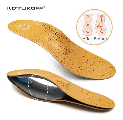 Imagem 3 de 7 de Palmilhas Gold Steps Couro Ortopédica Comforto Para Os Pés
