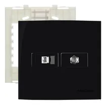 Comprar Conj. Tomada Antena Coaxial Tv + Rj45 Cat5e Preto Margirius