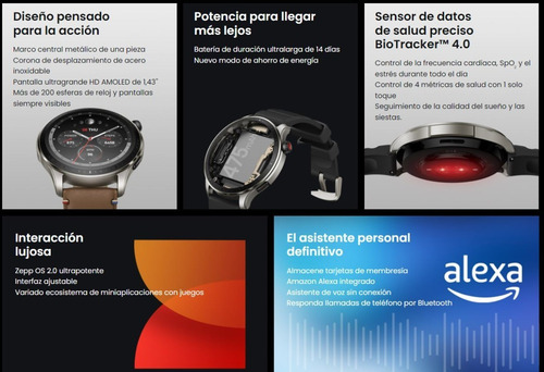 Imagen 7 de 10 de Reloj Smartwatch Amazfit Gtr 4 Gps Spo2 Alexa Musica + Film