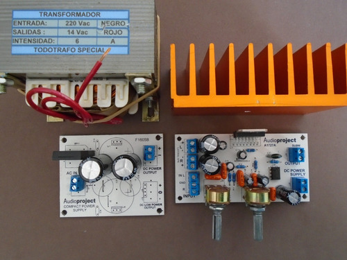 Imagen 3 de 7 de Amplificador 2.1 11+11+38 Watts Con Fuente Trafo Y Disipador