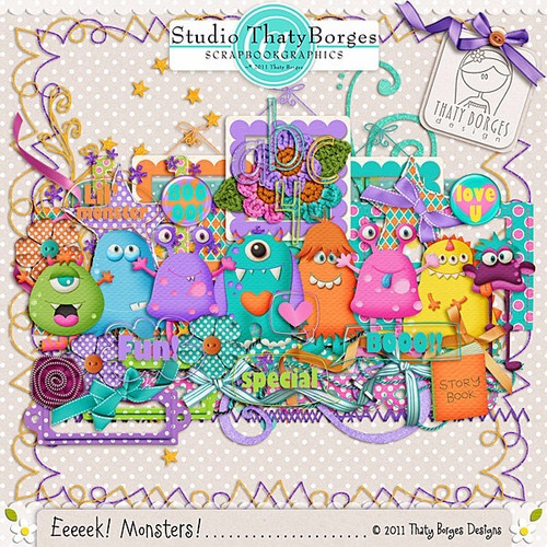 Pack Imágenes Monsters Monstruos Coloridos Cliparts