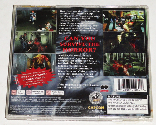 Resident Evil 2 Ps1 Original Americano Completo - Local