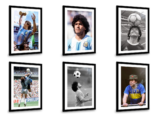 Cuadros De Fútbol Decorativos Blanco Y Negro - Messi Y Más