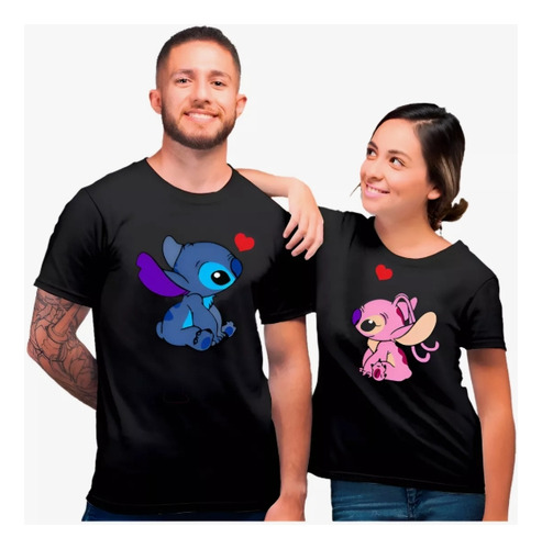 Duo Playeras Lilo Stich Dia Del Amor Y La Amistad Pareja