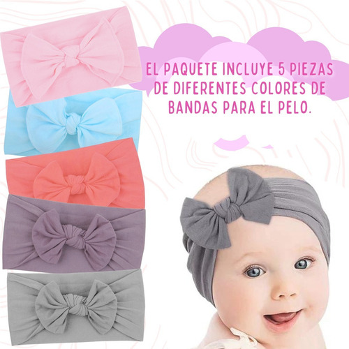 Diademas Niñas Bebes Turbante Moño Banda Elástica Moda F Color Color