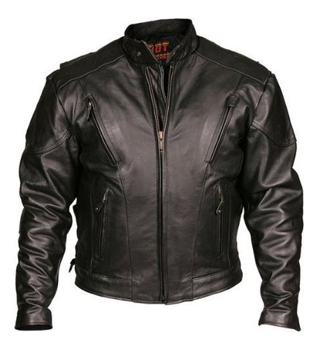 Chaqueta De Moto De Cuero Negro Talla 48