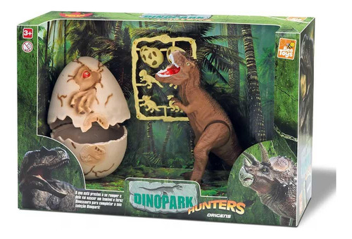 Dinossauro C/ Ovo E Filhotes Bee Toys Origens 3 Pçs Ref.0697