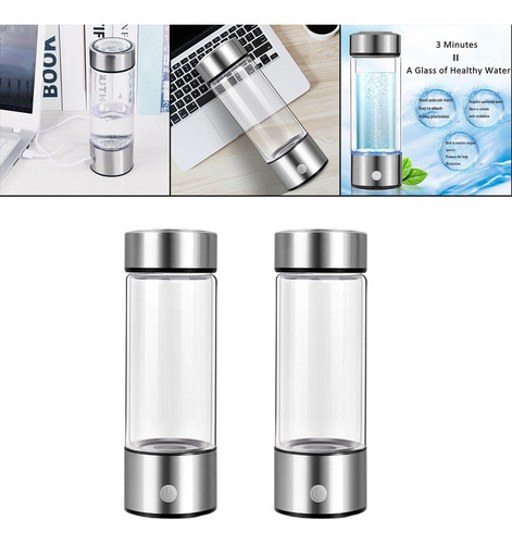 2 Botellas De Agua Duraderas Con Generador, Recargables, 420