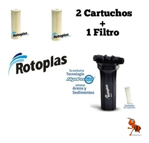 Kit Set Dispositivo Sedimento Agua + 2 Cartuchos Rotoplas 