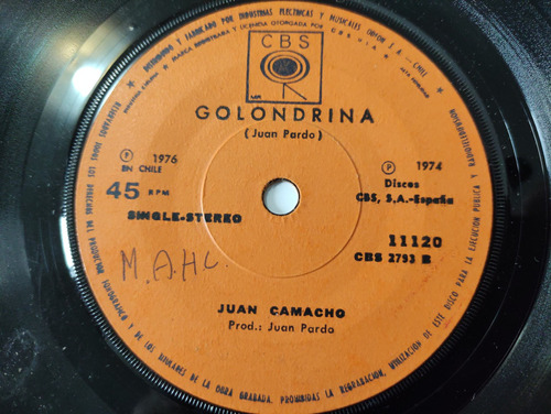 Vinilo  Single De Juan Camacho - Jurame ( C40