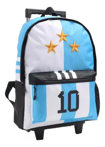 Mochila Carro Seleccion 18 Wabro Color Celeste Diseño de la tela Liso