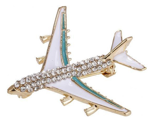 6xunisex Mujeres Hombres Lindo Avión Broche Moda Cristal