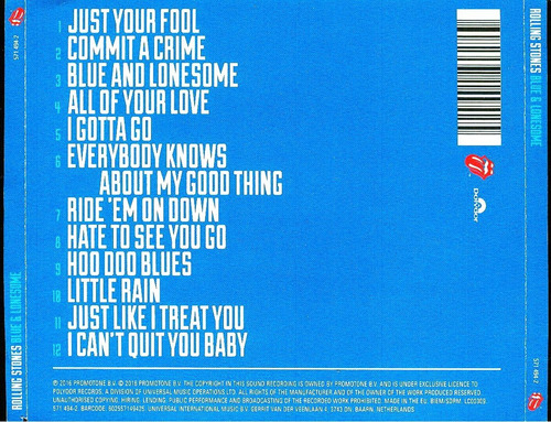 Rolling Stones Cd Blue Lonesome Europa+booklet Cerradoenvio