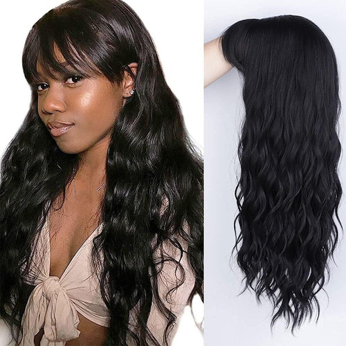 Peluca Rizada En Forma De J Con Flequillo Para Mujer, Pelo S