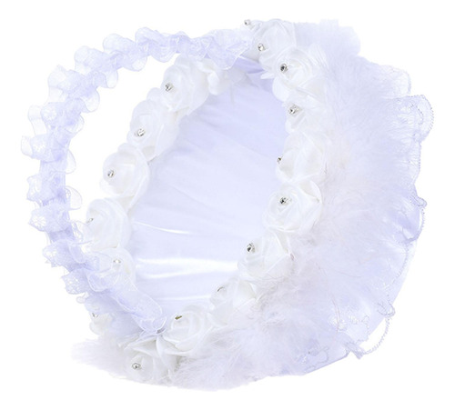 Cesta De Niña De Las Flores De La Boda Romántica Manija