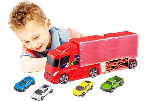 Auto De Colección Camion Porta Autos Partes Metal Teamsterz