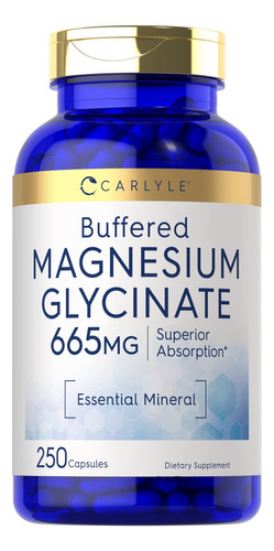  Glicinato Magnesio 665mg - Glycinate 250 Cáps Absorción 