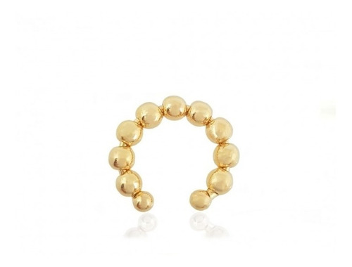 Kit 10 Piercing Argola Orelha Fake Dourado Bolinhas Atacado