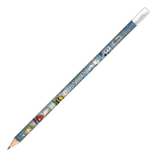 Kit Com 4 Lápis Preto Com Borracha Nº2 Snoopy - Tilibra