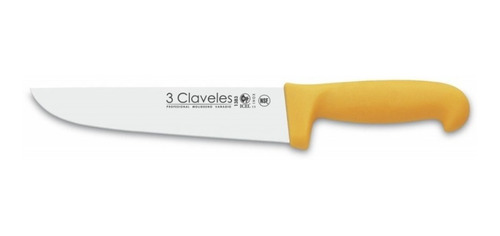 Cuchillo Tres Claveles  Polip. Amarillo 15 Cms Carnicero