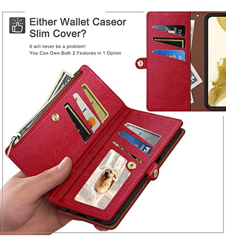 Funda Cartera Para Galaxy S20 Fe Rojo Piel Sintetica -2
