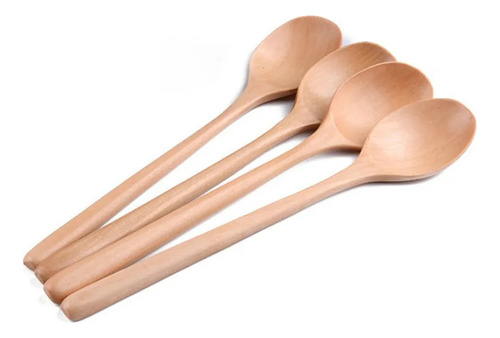 Juego De 4 Cucharas Pequeñas De Madera Para Miel Con Mangos